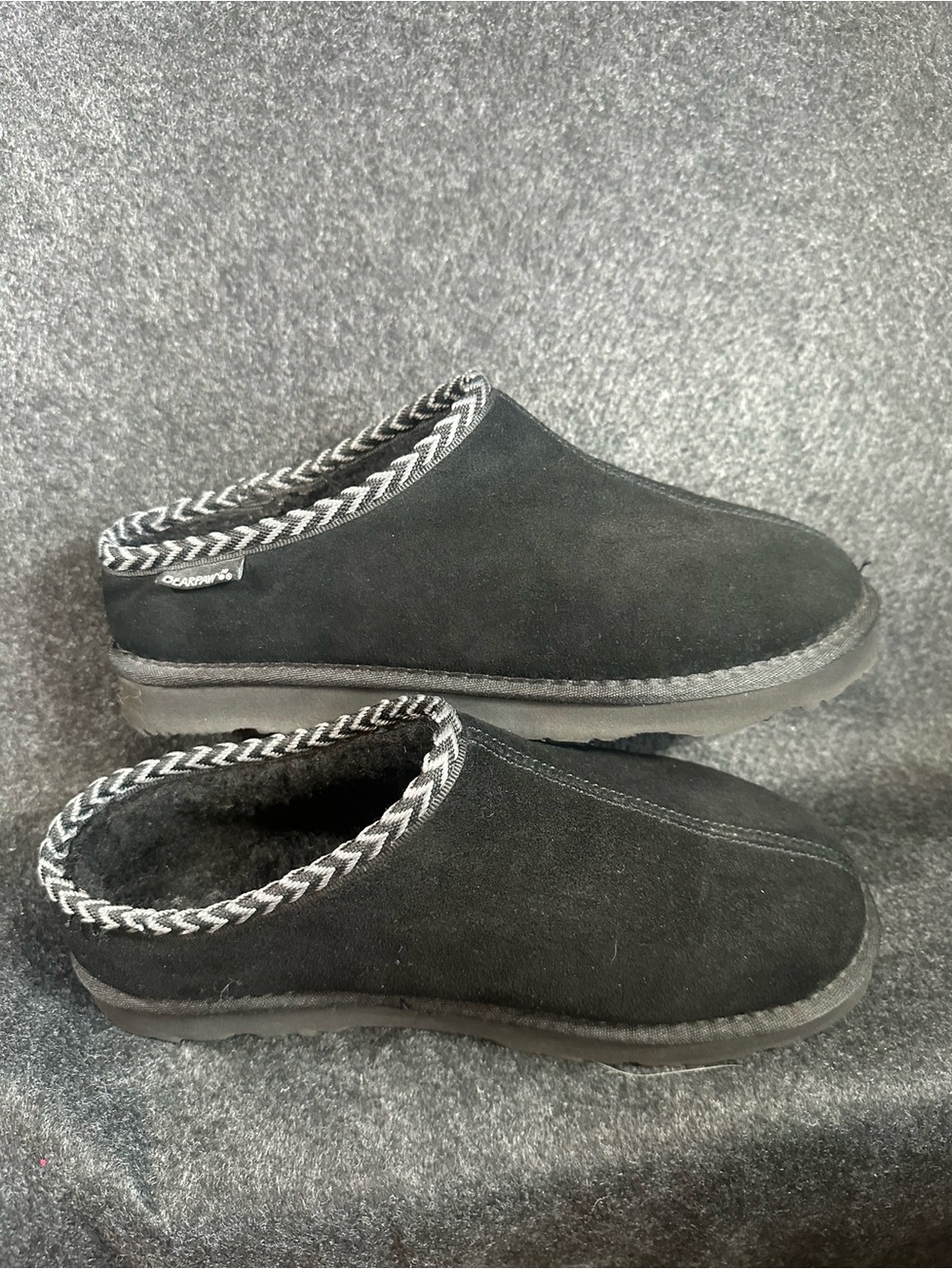 Bearpaw Tabitha Women's Black Suede Indoor Outdoor Slip-On Slippers Size 11